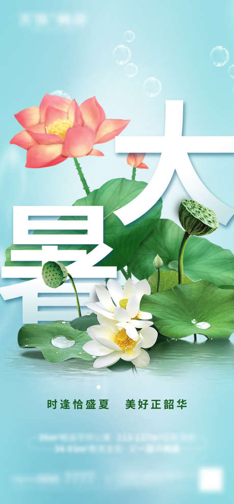 大暑节气夏天_源文件下载_PSD格式_1080X2326像素-海报,房地产,二十四节气,大暑,夏日,荷叶,荷花-作品编号:2021092514388049-志设-zs9.com