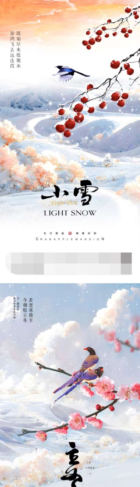 小雪立冬节气系列海报_源文件下载_510X2048像素-雪景,鸟,系列,立冬,小雪,二十四节气,海报-作品编号:2023052315027797-志设-zs9.com