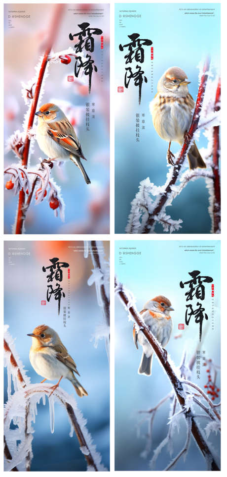 霜降节气海报_源文件下载_PSD格式_850X1780像素-冰花,寒冷,雪花,雪地,枯树,地产,节气,冬天,冬季,霜降,小鸟-作品编号:2023100516177234-志设-zs9.com