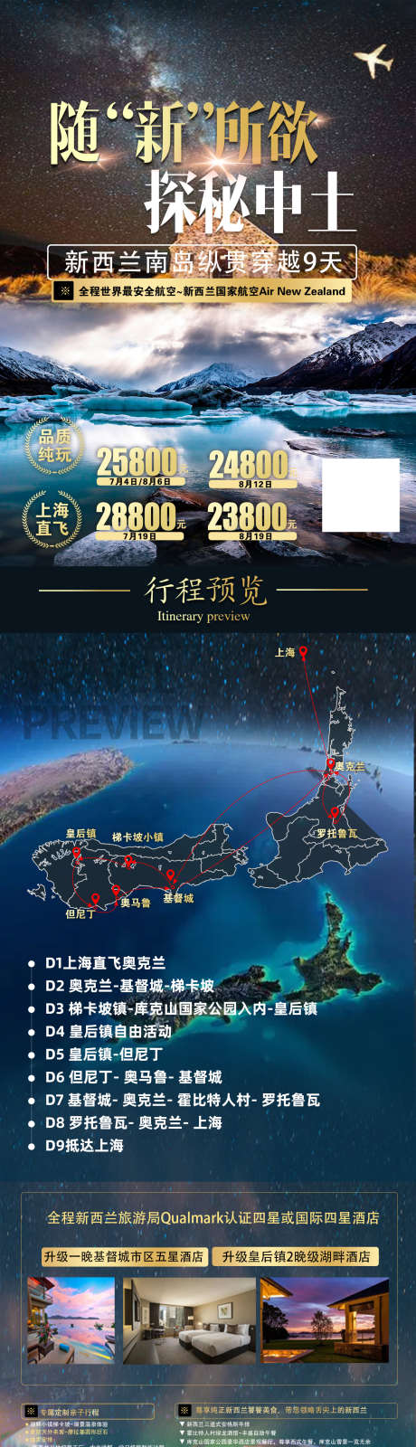 澳洲新西兰旅游海报长图_源文件下载_PSD格式_1520X5679像素-地图,景点,酒店,美食,海洋,雪山,境外,北岛,新西兰,旅游,海报-作品编号:2023102110027582-志设-zs9.com