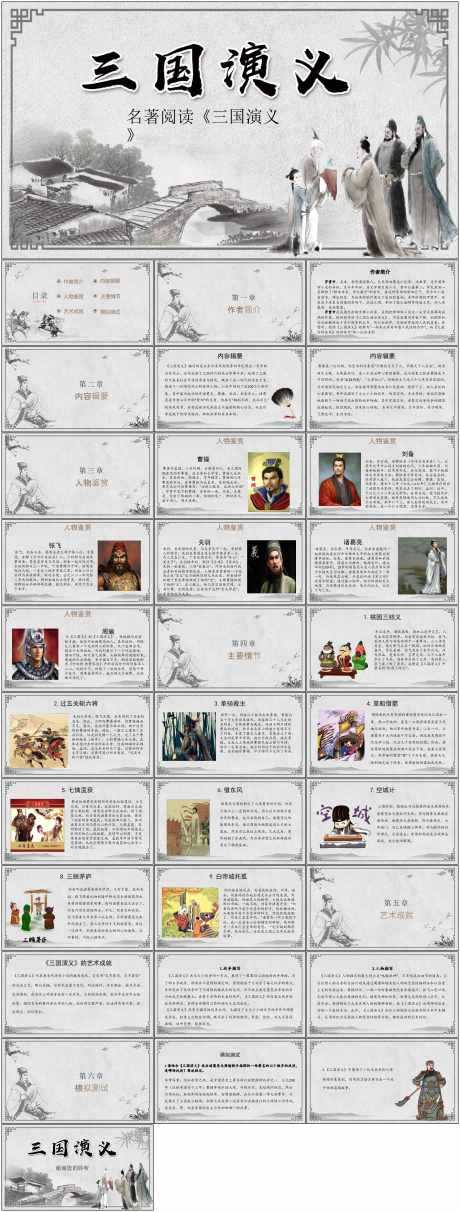 三国演义读书分享PPT_源文件下载_其他格式格式_1798X4737像素-中国,古典,名著,灰色,三国演义,PPT,读书,分享,三国-作品编号:2024060309314704-志设-zs9.com