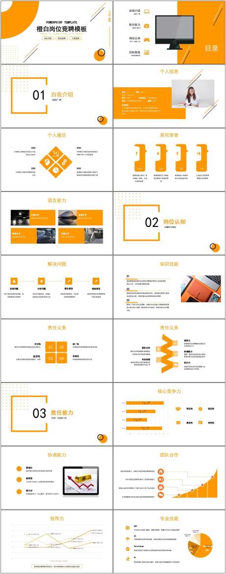 岗位竞聘述职ppt_源文件下载_其他格式格式_1800X4564像素-岗位,竞聘,述职,ppt,通用,模版,橙白-作品编号:2024081610197975-志设-zs9.com