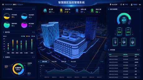 智慧园区监控数据可视化管理系统_源文件下载_PSD格式_1920X1080像素-大屏,科技,蓝色,信息,系统,可视化,大数据,智慧,园区-作品编号:2024091110003480-志设-zs9.com