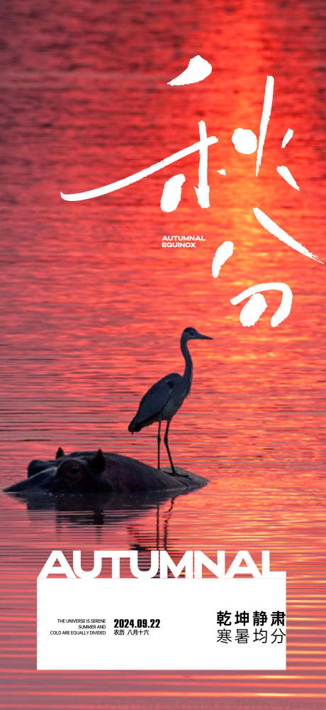 秋分节气好饱_源文件下载_AI格式_1562X3396像素-海报,秋分,秋天,湖景,日落,风景,节气,动物-作品编号:2024092009123747-志设-zs9.com