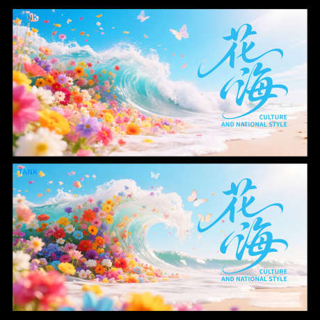 梦幻花海潮流主视觉_源文件下载_PSD格式_5000X2500像素-清新,浪花,海浪-作品编号:2025061114159481-志设-zs9.com